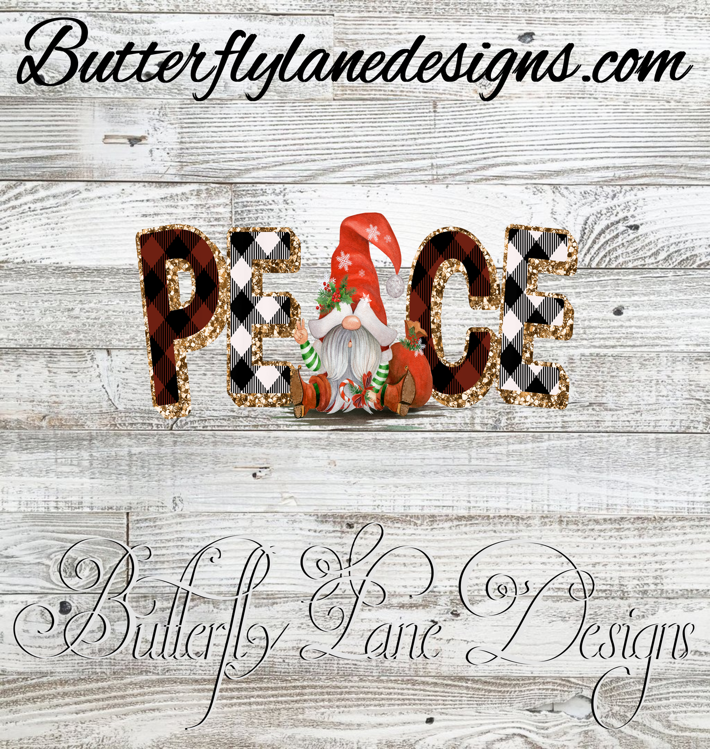 Peace Gnome-Christmas : Clear Decal :: VC Decal