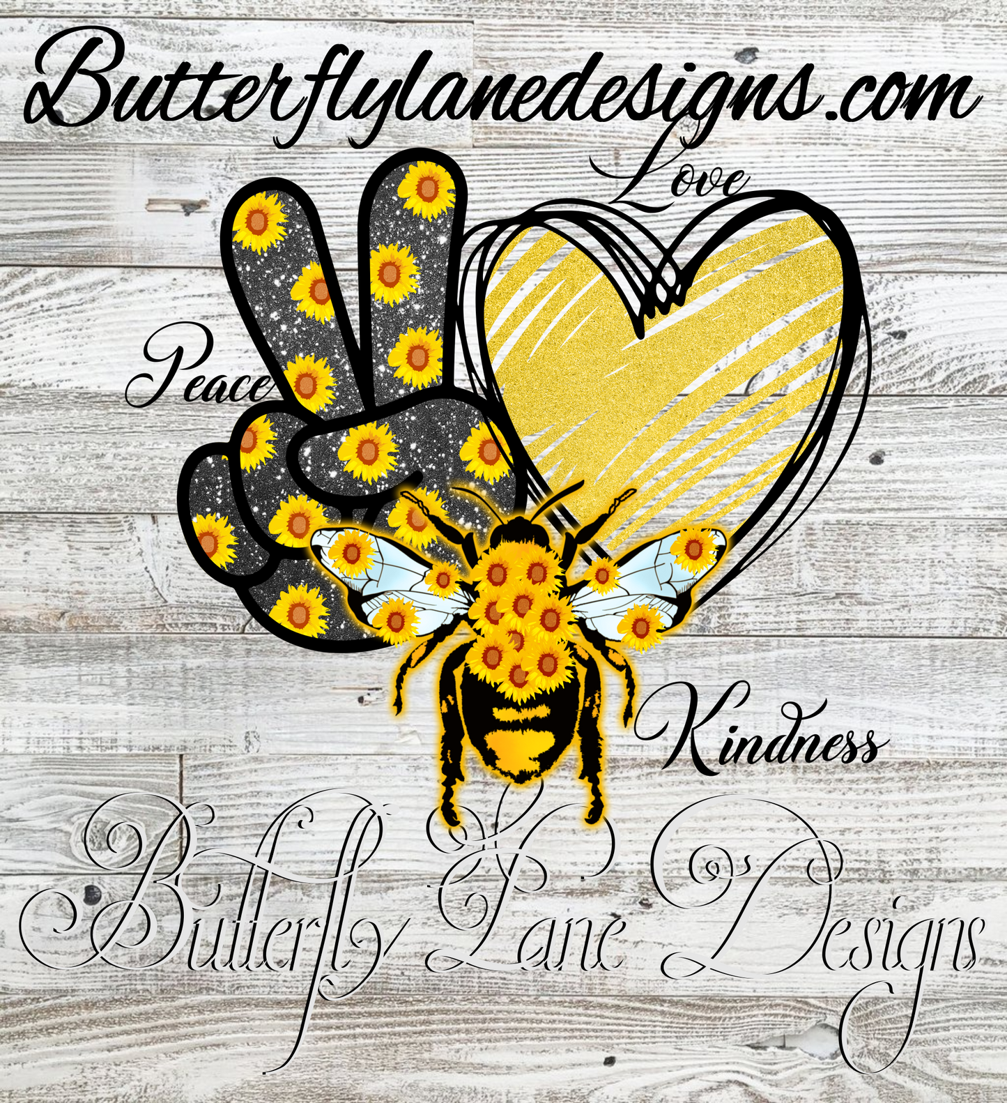 Peace Love Kindness-Bee :: Clear Decal or VCD