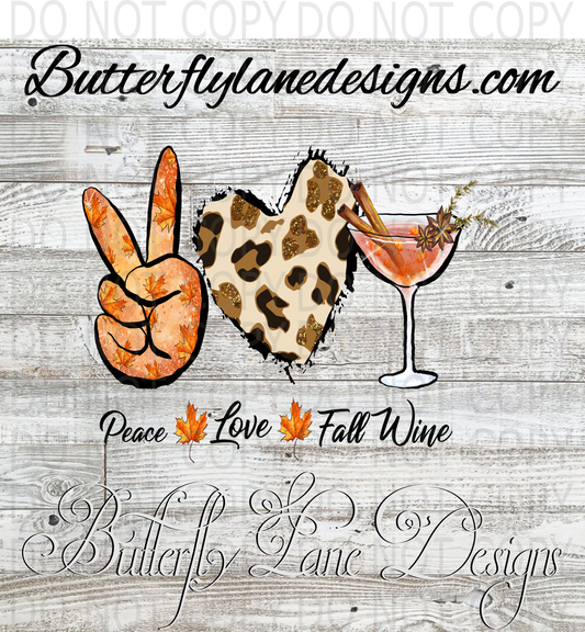Peace love fall wine-wm :: Clear Decal :: VC Decal