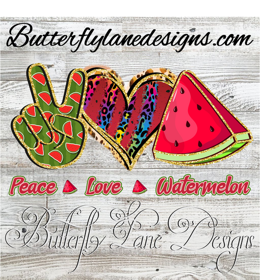 Peace love watermelon :: Clear Decal :: VC Decal