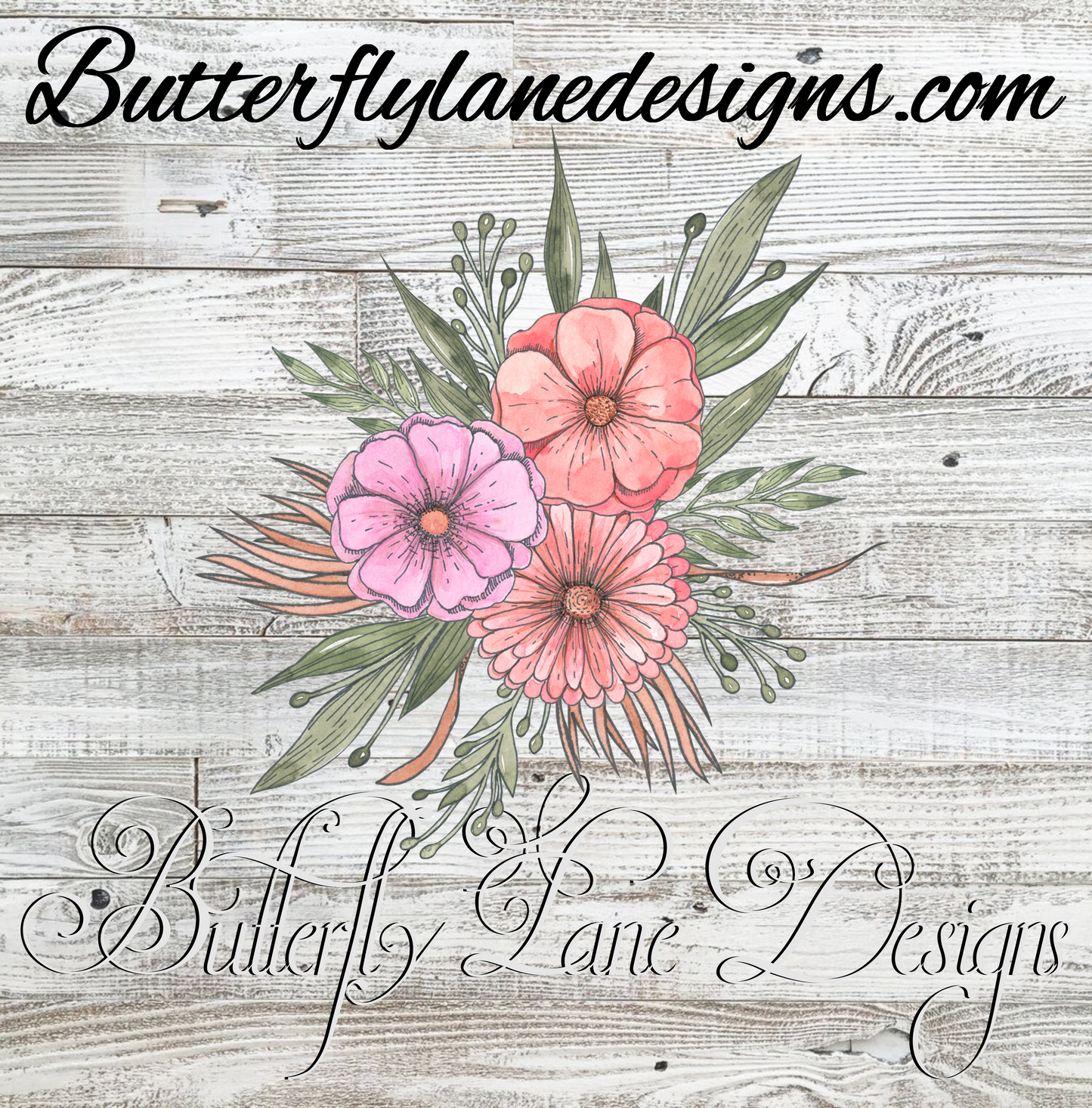 Peachy Pinks Florals- ::  Clear Decal :: VC Decal