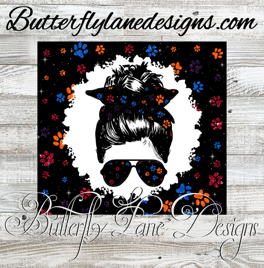 Pet Mom-cat dog-Glitter paws  :: Tumbler wrap