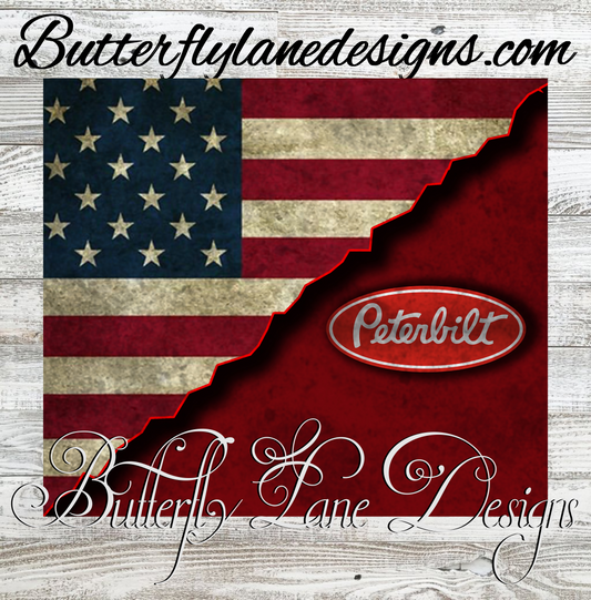 Peterbilt Stars and Stripes 02 :: White Cast Tumbler wrap