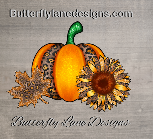 Fall Pumpkin, Leave, Sunflower Clear Cast Decal