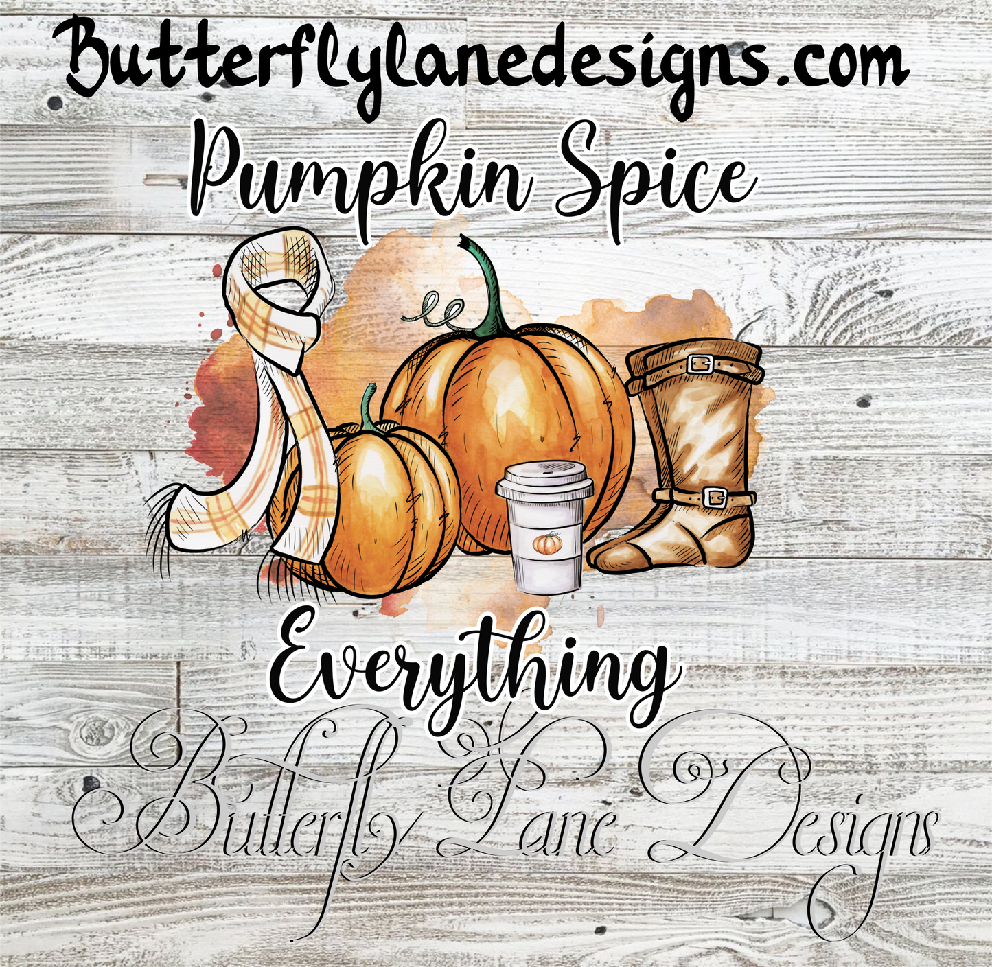 Pumpkin Spice Everything-boots, scarf, pumpkins ::  Clear Cast Decal