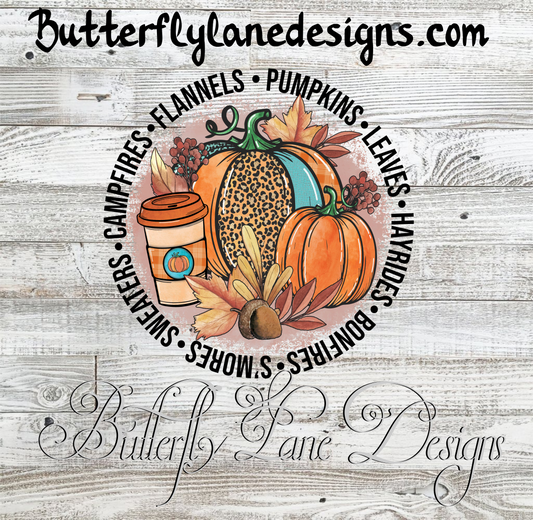 Pumpkins, Leaves, Bonfires, hayrides ::  Clear Cast Decal