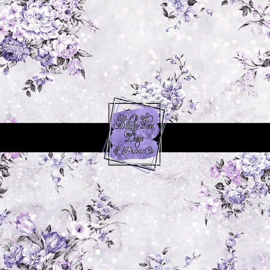 Purple Florals with glitter effect 443 Patterned Vinyl