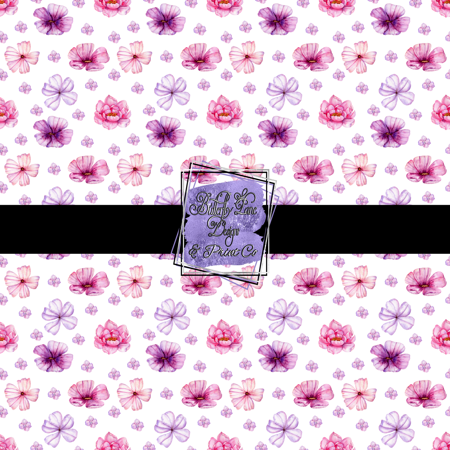 Purple & Pink florals- watercolors PV 470 - Patterned Vinyl