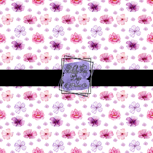 Purple & Pink florals- watercolors PV 470 - Patterned Vinyl