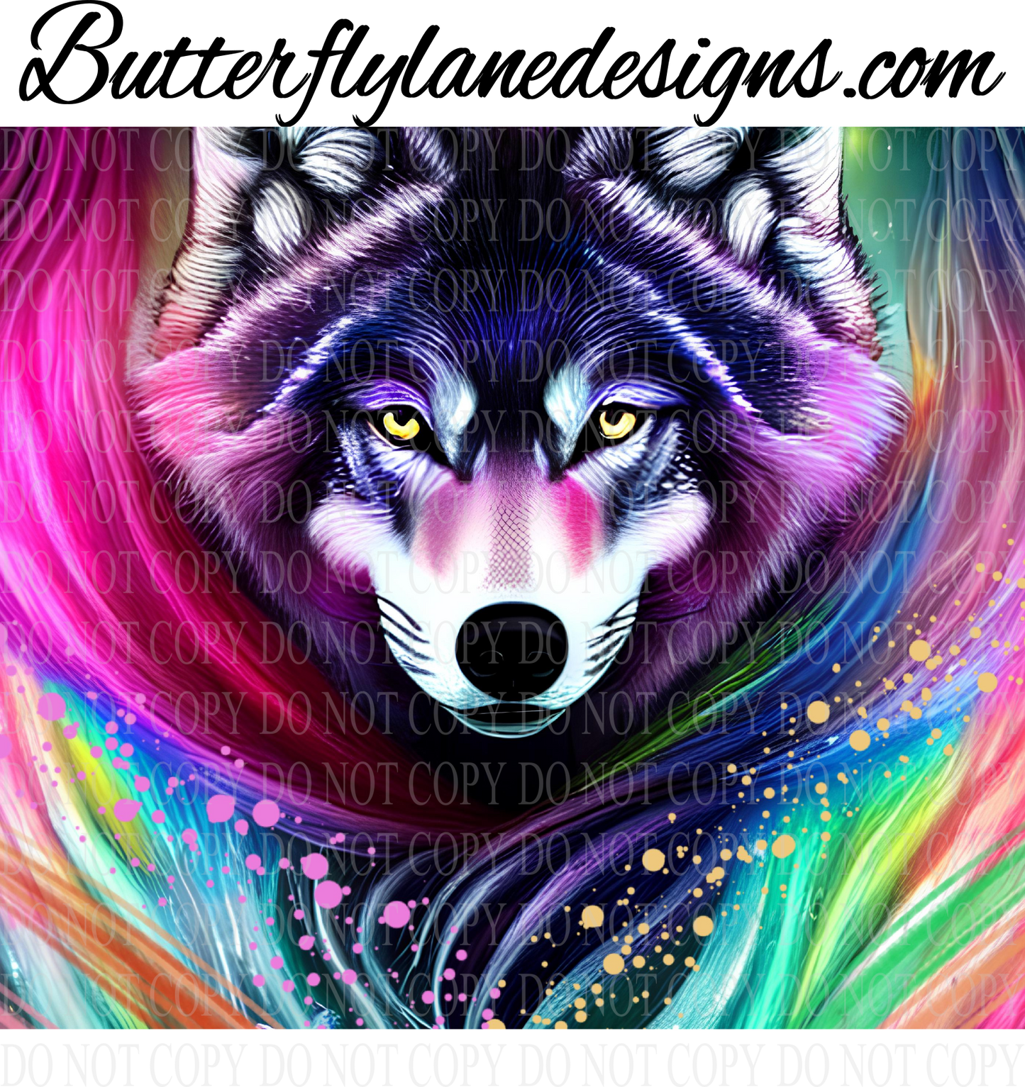 Colorful Rainbow wolf  :: Tumbler wrap