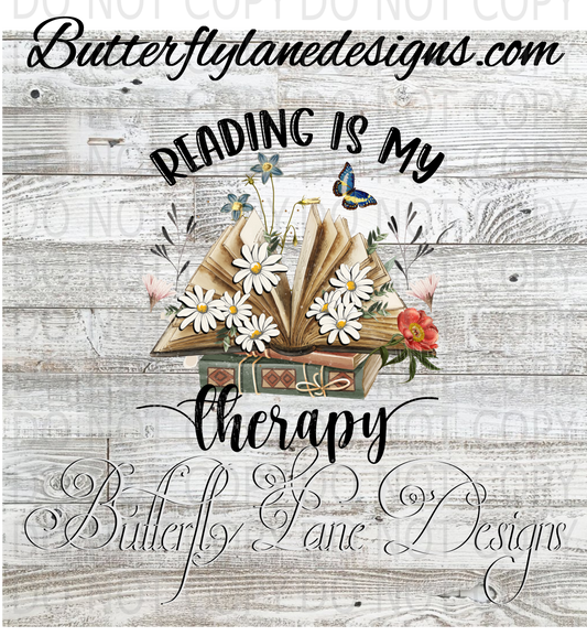 Reading is my therapy-01 :: Clear Decal :: VC Decal