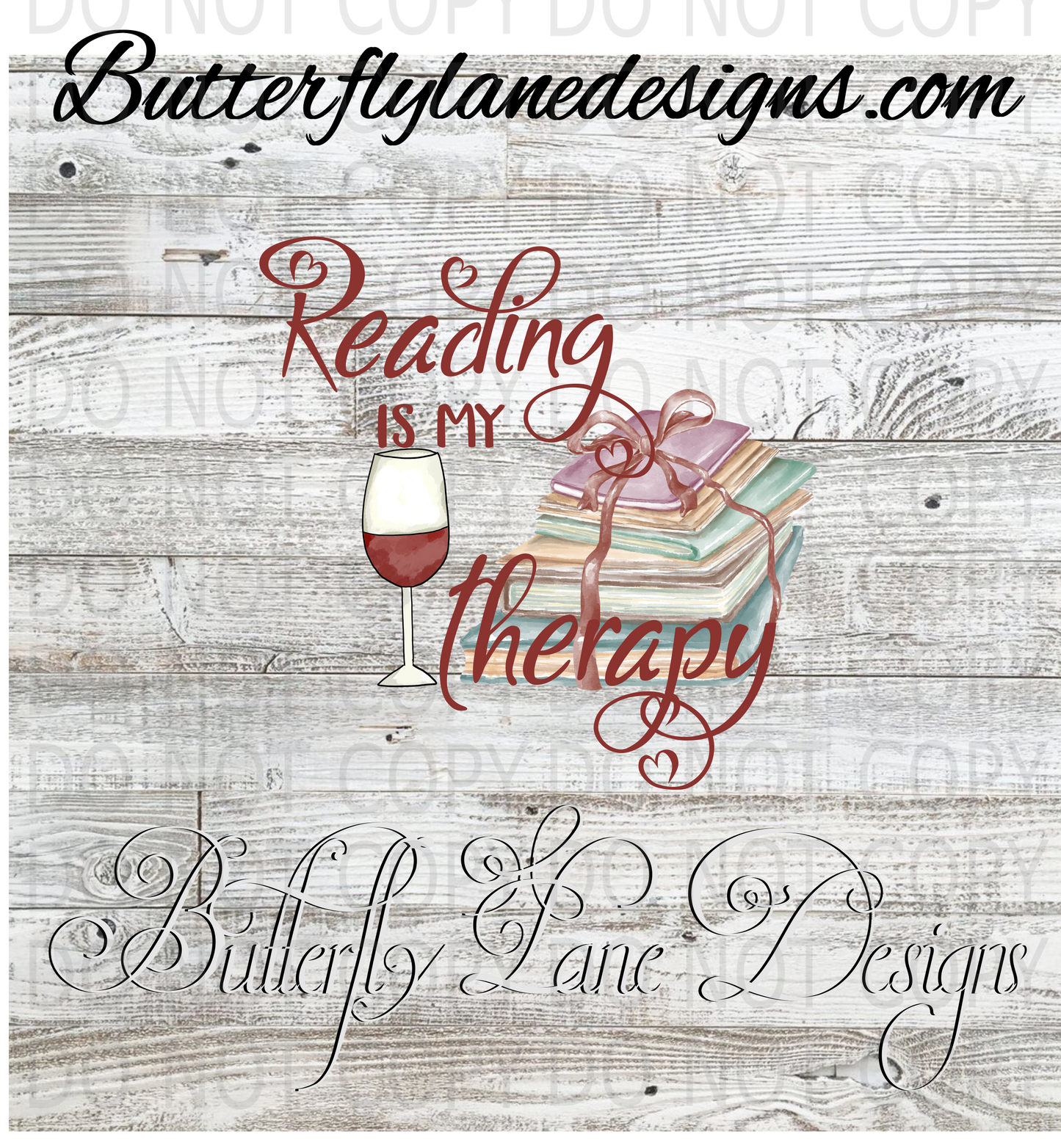 Reading is my therapy-wine- 01 :: Clear Decal :: VC Decal