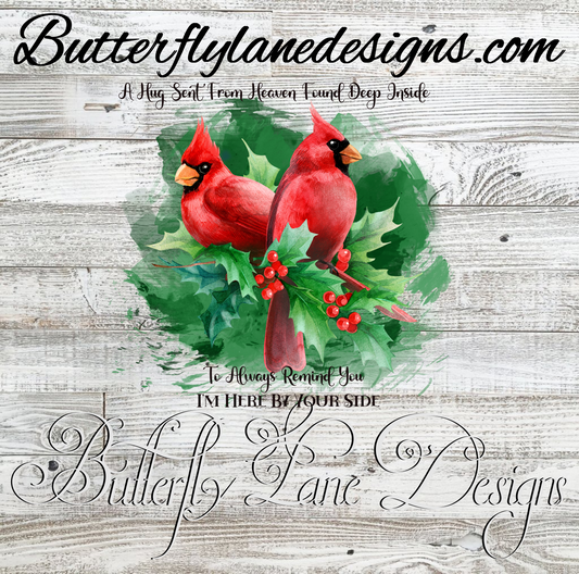 Red Cardinal-A hug sent from heaven :: Clear Cast Decal