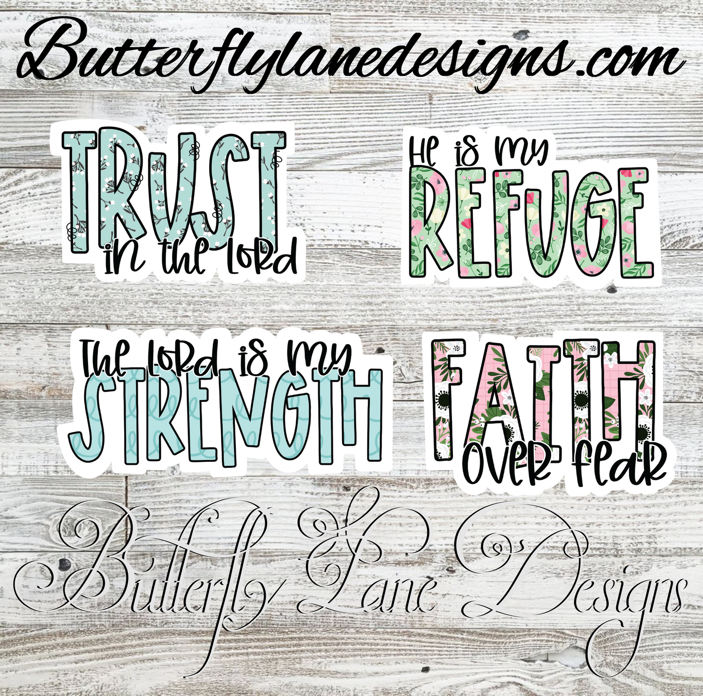 Religious- Trust, strength, faith, refuge-Sticker Set