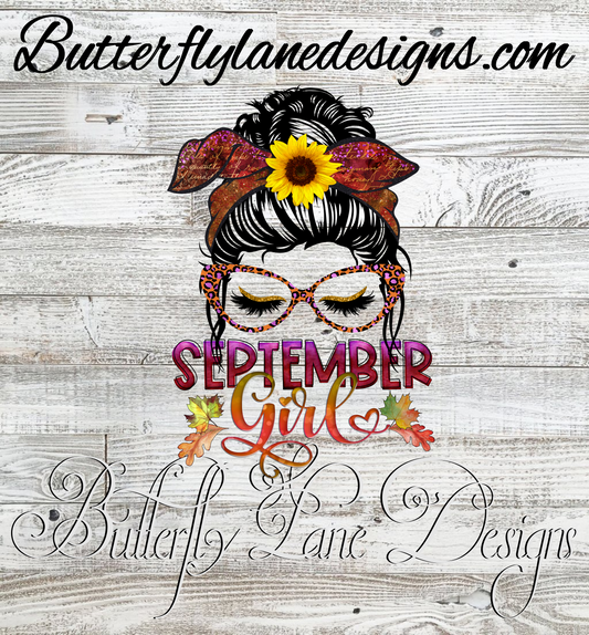 September Girl- Messy Bun :: Clear Cast Decal