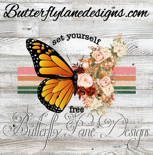 Set yourself free-butterfly vintage :: Clear Decal :: VC Decal