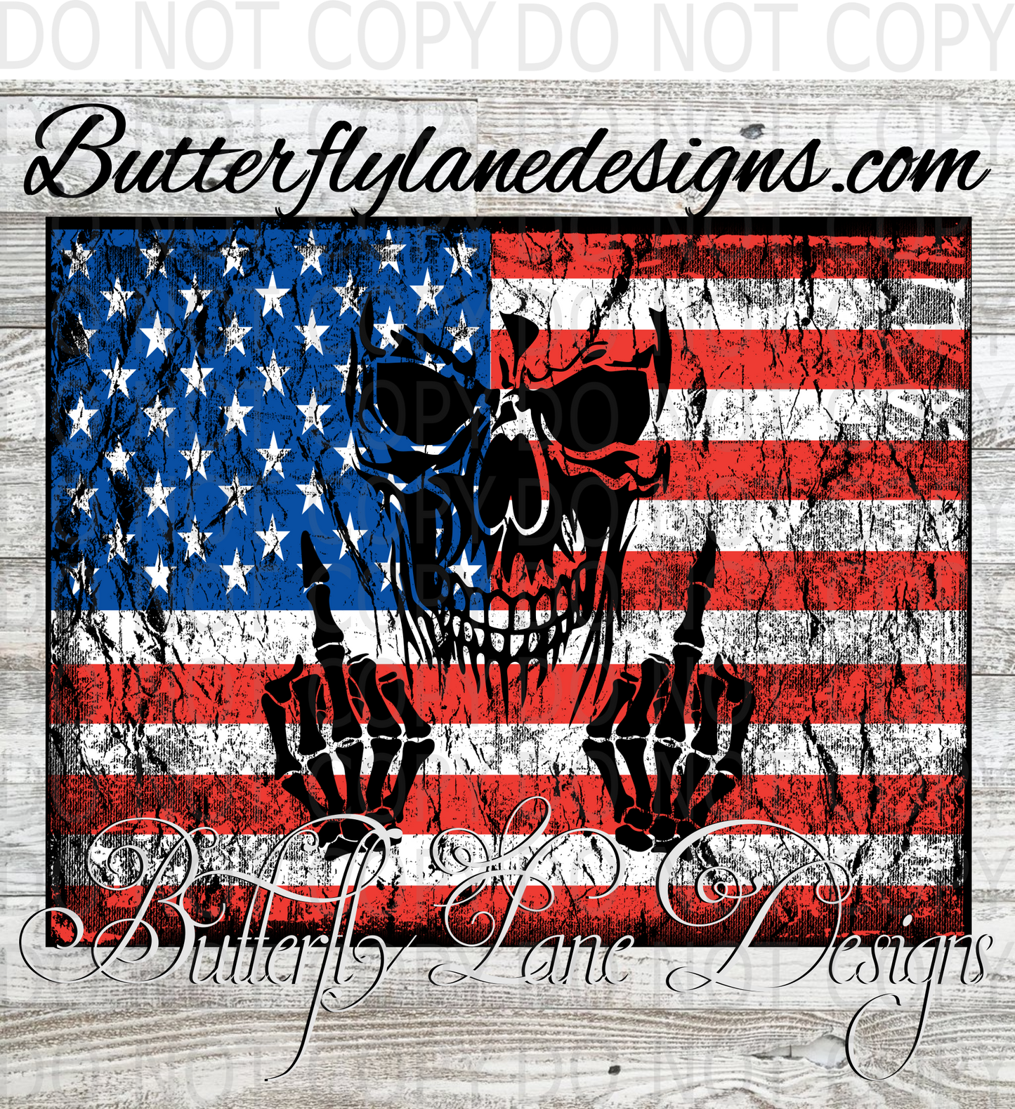 Grunge Flag & Skull :: Tumbler wrap