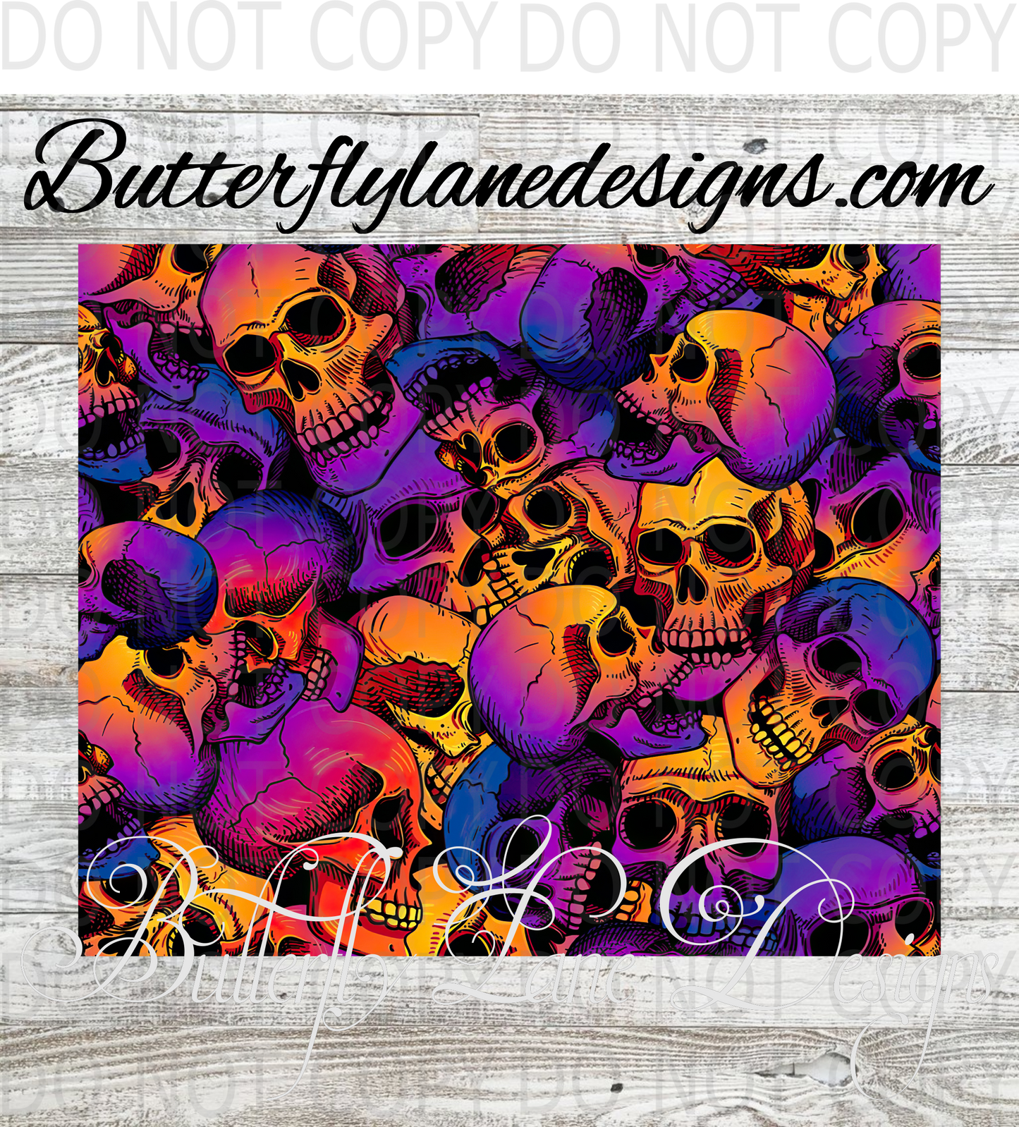 Skulls-Sunset Colorful- Patterned Vinyl