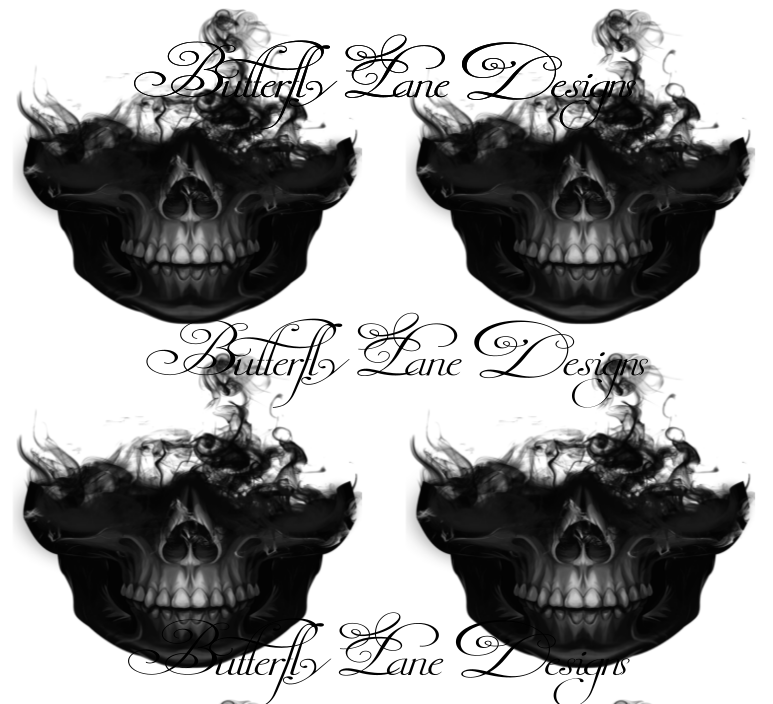 Black Smokey Skull   :: Clear Cast Decal