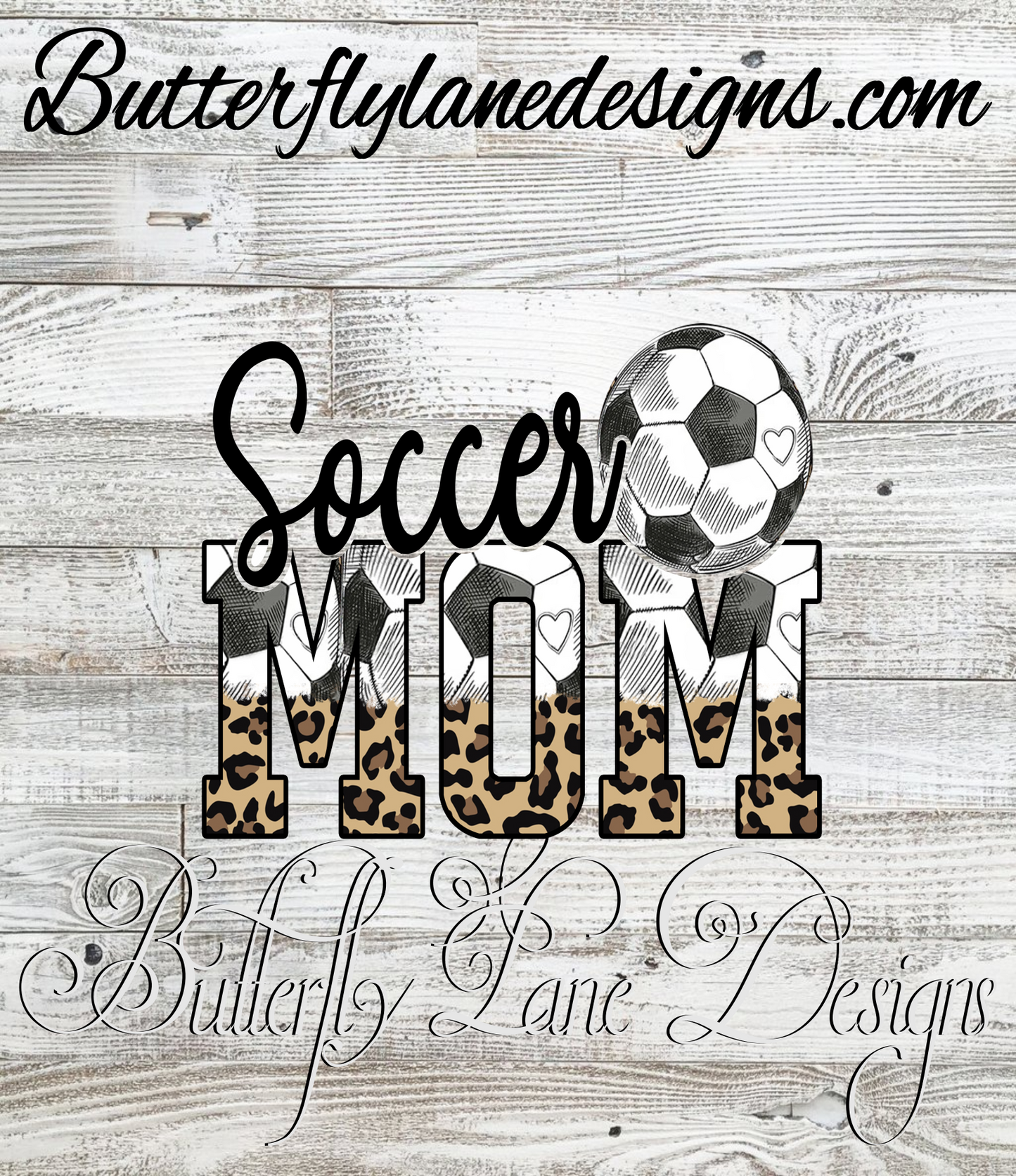 Soccer Mom-leopard print :: Clear Decal or VCD