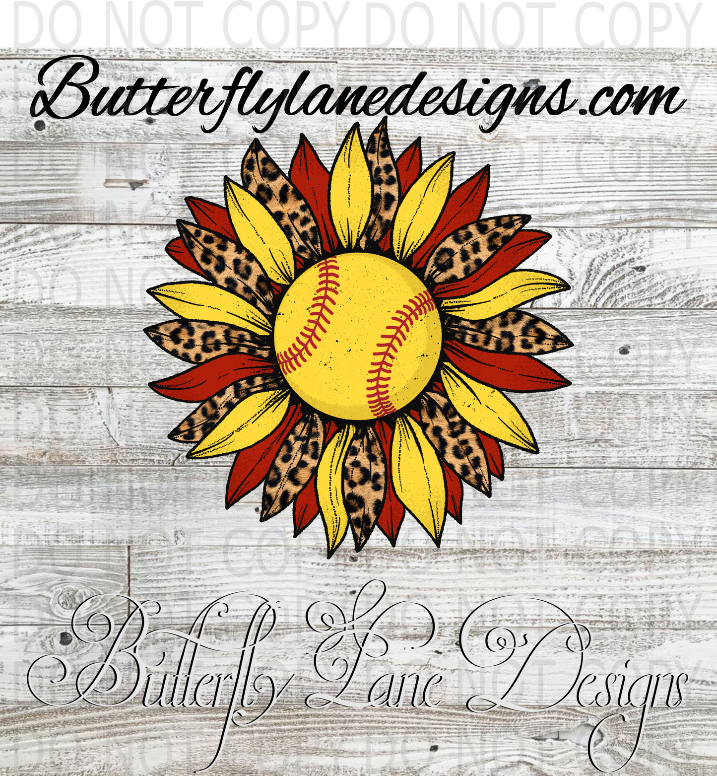 Softball sunflower- : Clear Decal :: VC Decal