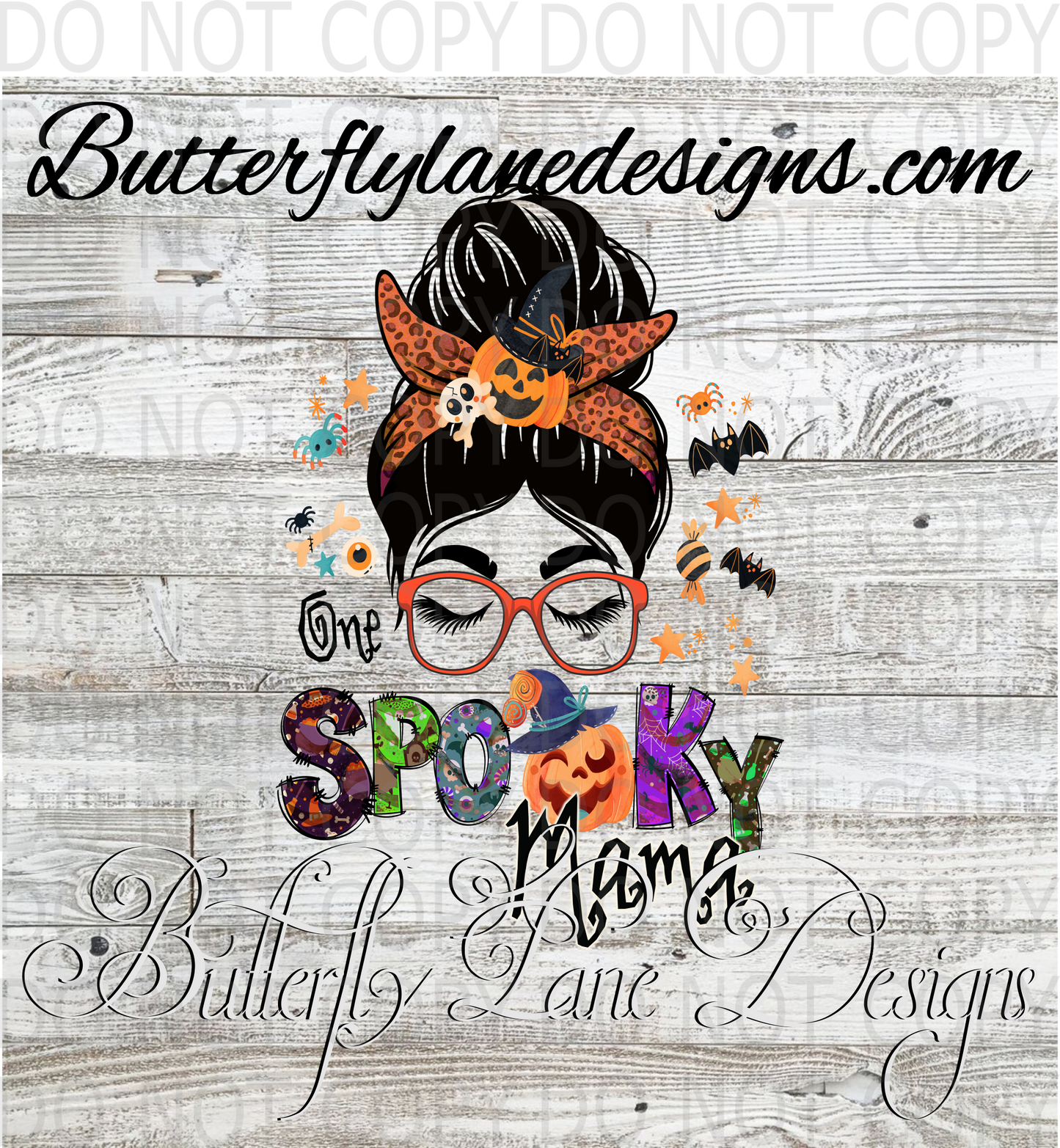 Spooky Mama messy bun :: Clear Decal :: VC Decal