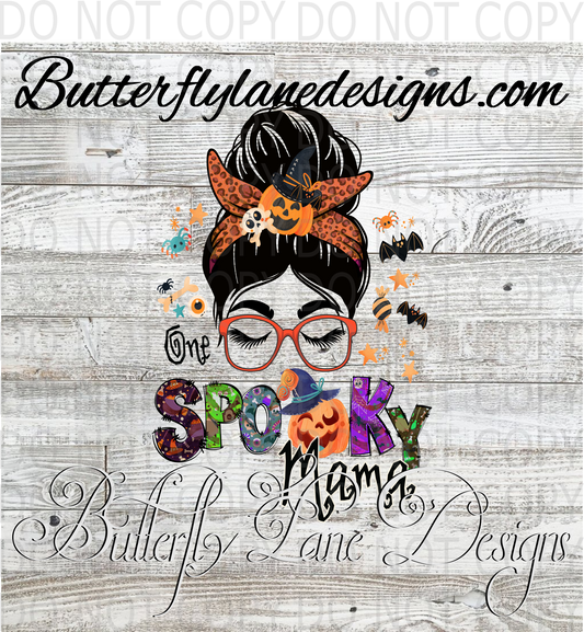 Spooky Mama messy bun :: Clear Decal :: VC Decal