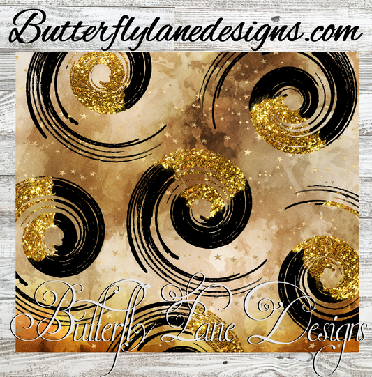 Spiral-black-gold-brown :: White Cast Tumbler wrap