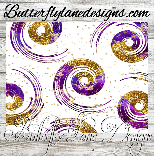 Spiral-purple-gold :: White Cast Tumbler wrap