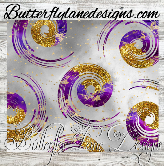 Spiral-purple-gold-gray:: White Cast Tumbler wrap