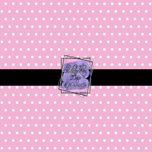 Spring Pastel pink with white polka dots- PV 491  Patterned Vinyl