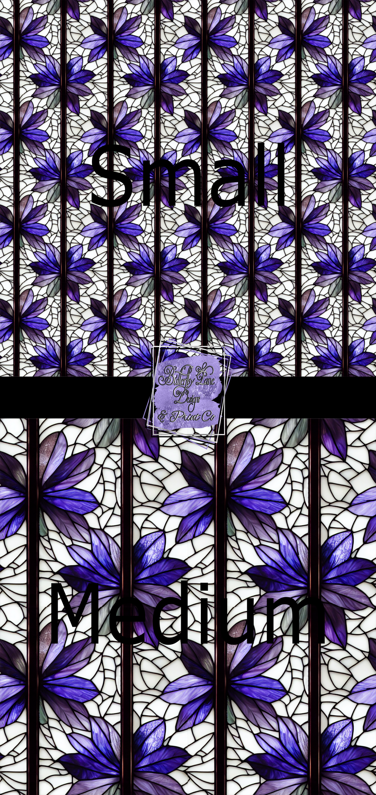 Stained Glass-Stella-Floral  PV 530- Patterned Vinyl