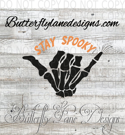 Stay Spooky-skelly hand- :: Clear Decal :: VC Decal