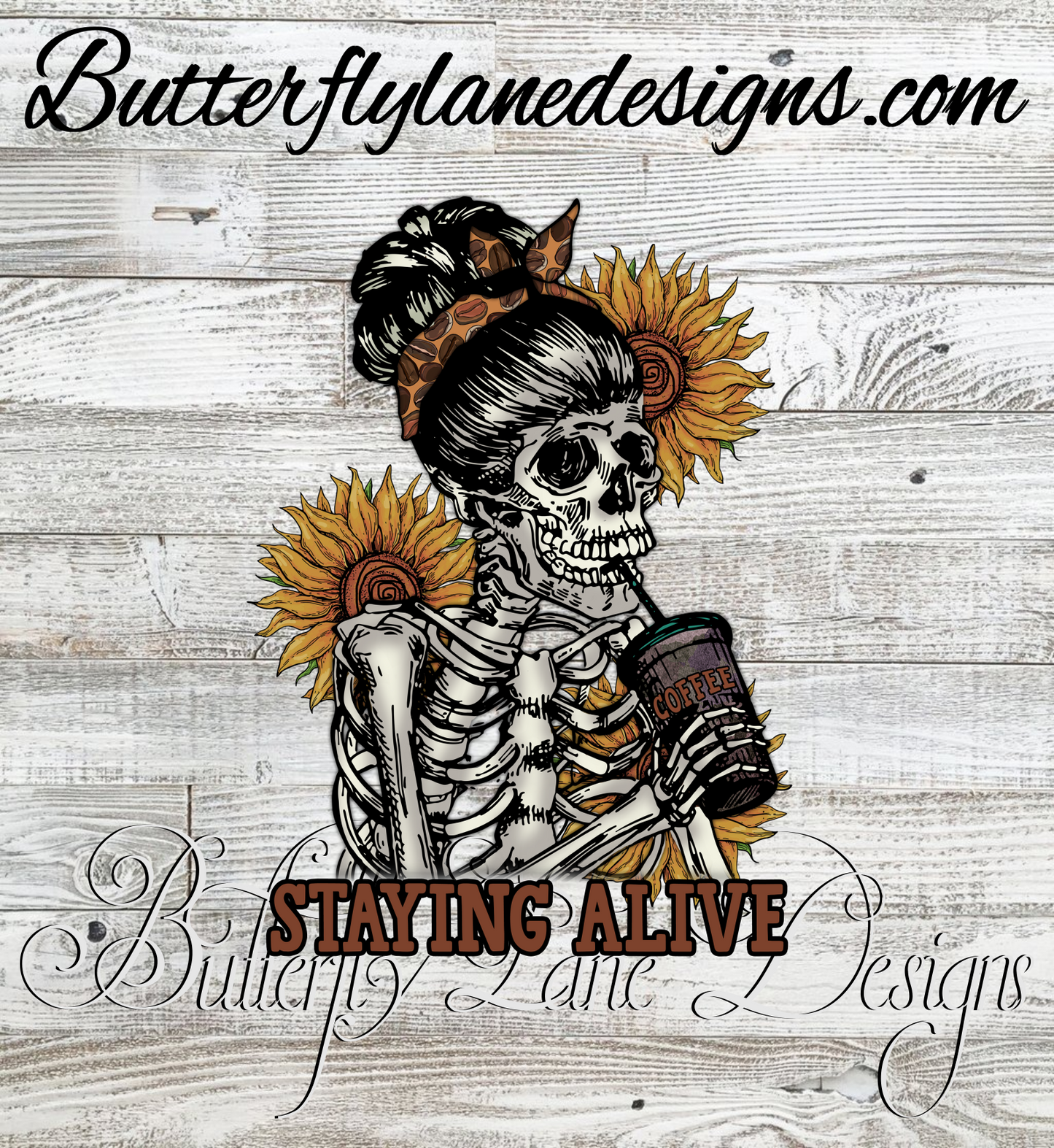 Stayin Alive skelly :: Clear Decal or VCD
