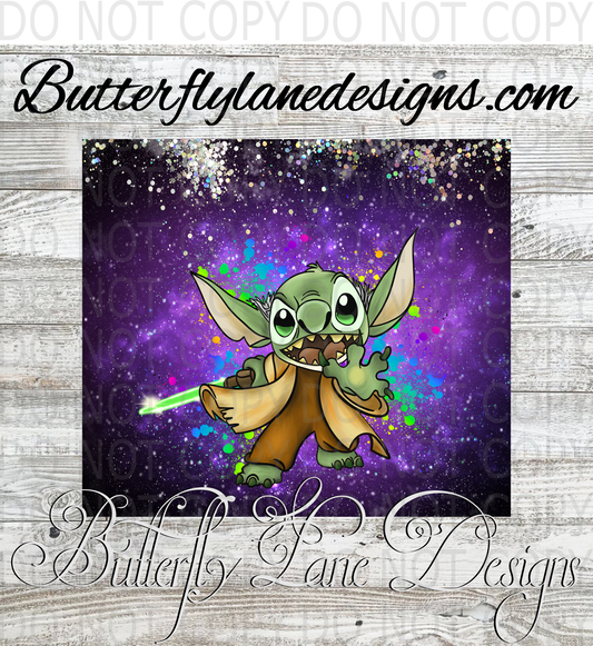 Stitch Yoda  :: Tumbler wrap