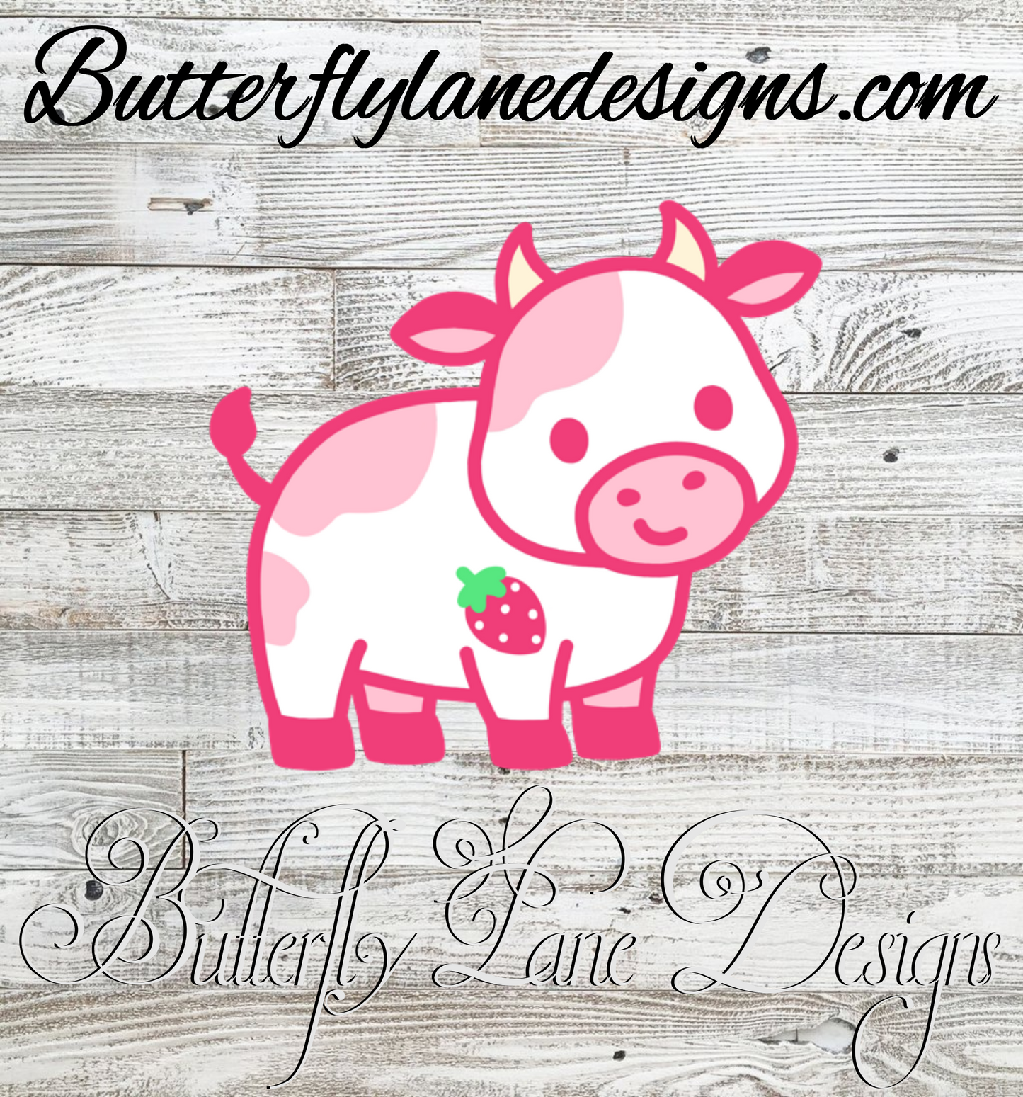 Strawberry Cow :: Clear Decal or VC Decal