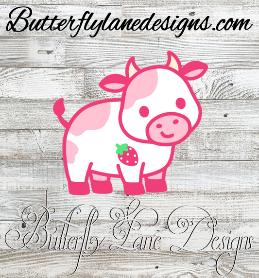 Strawberry Cow :: Clear Decal or VC Decal
