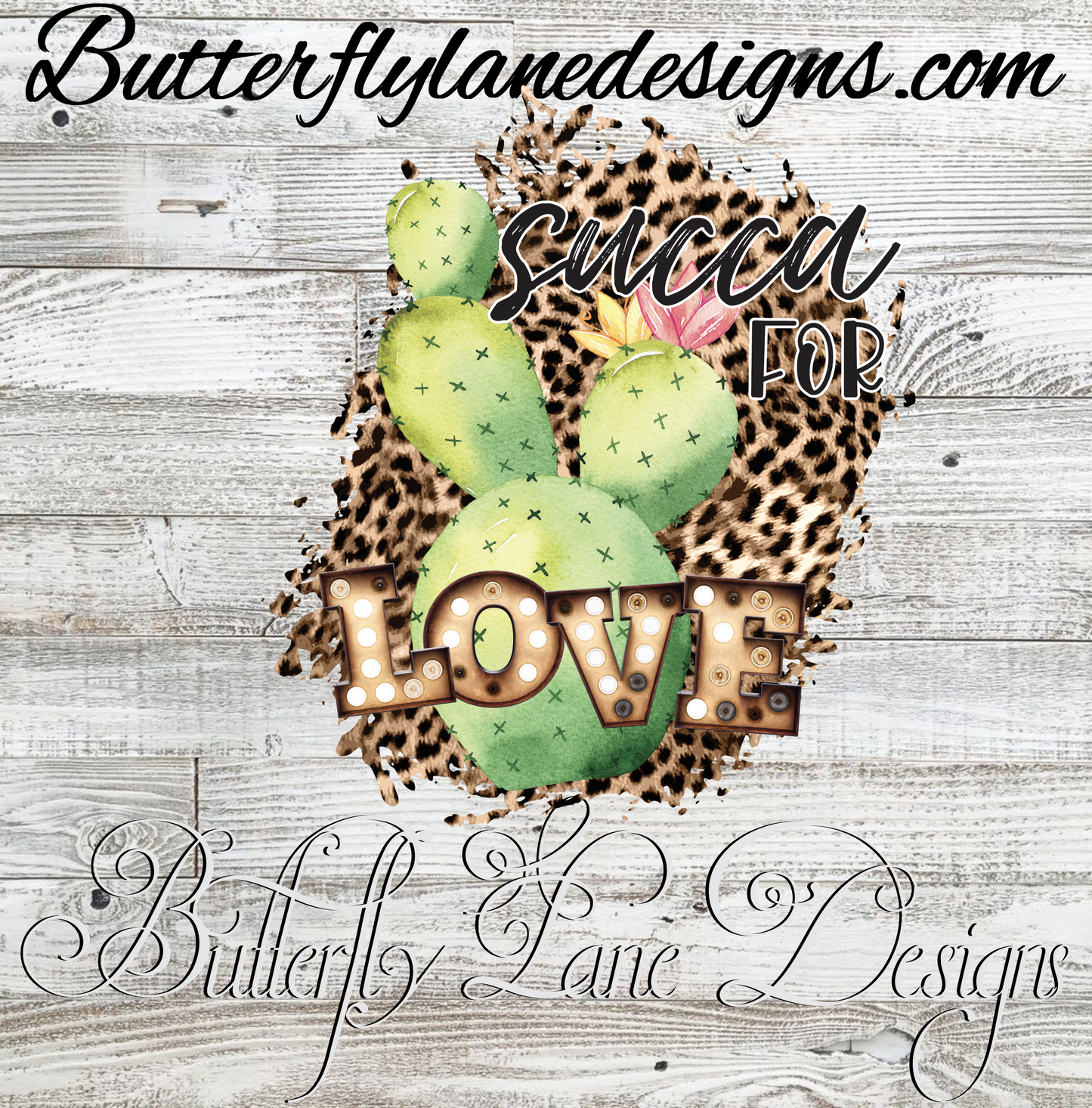 Succa for Love-leopard print  :: Clear Cast Decal