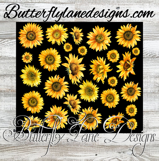 Multi sized Sunflowers wrap:: Tumbler wrap