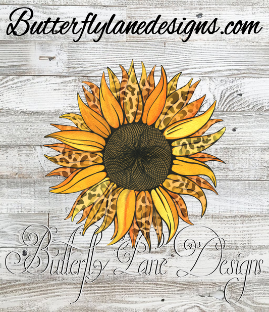 Sunflower-leopard print-04 :: Clear Decal or VCD