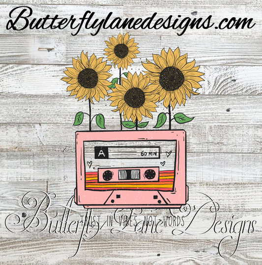 Sunflowers Mixed tape-vintage :: Clear Decal :: VC Decal