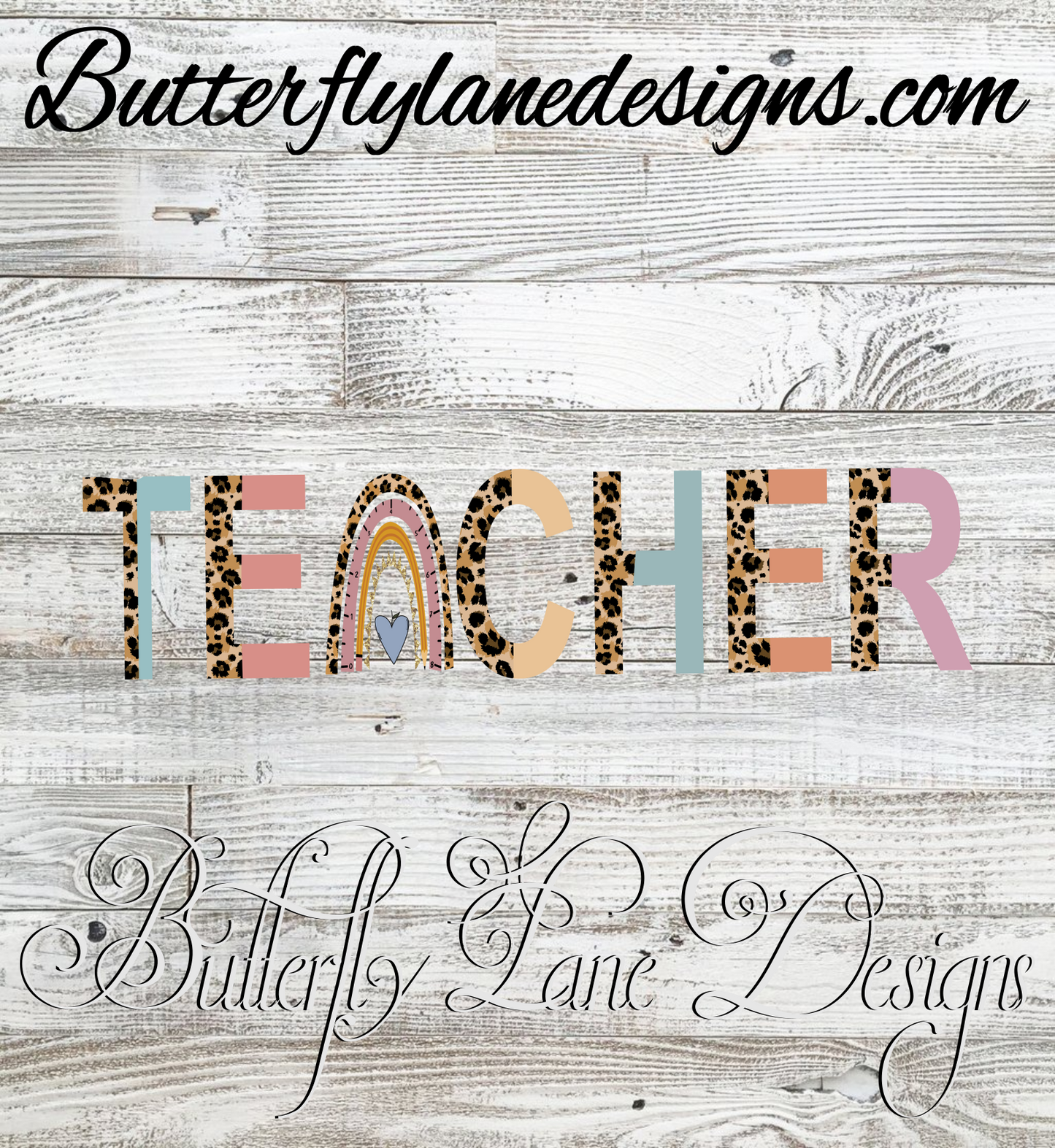 Teacher-text pastels & Leopard print :: Clear Decal or VCD