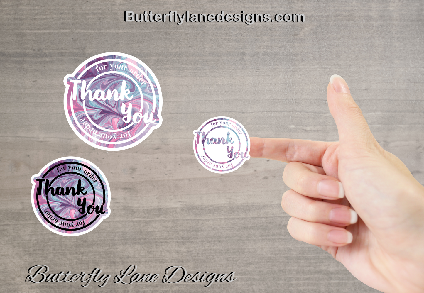 108 Small Business; Thank You Stickers- Purple