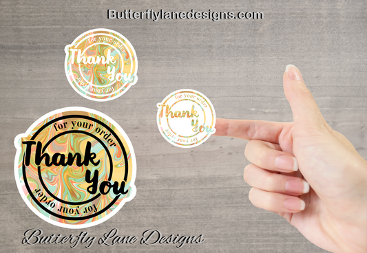 108 Small Business; Thank You Stickers- Yellow