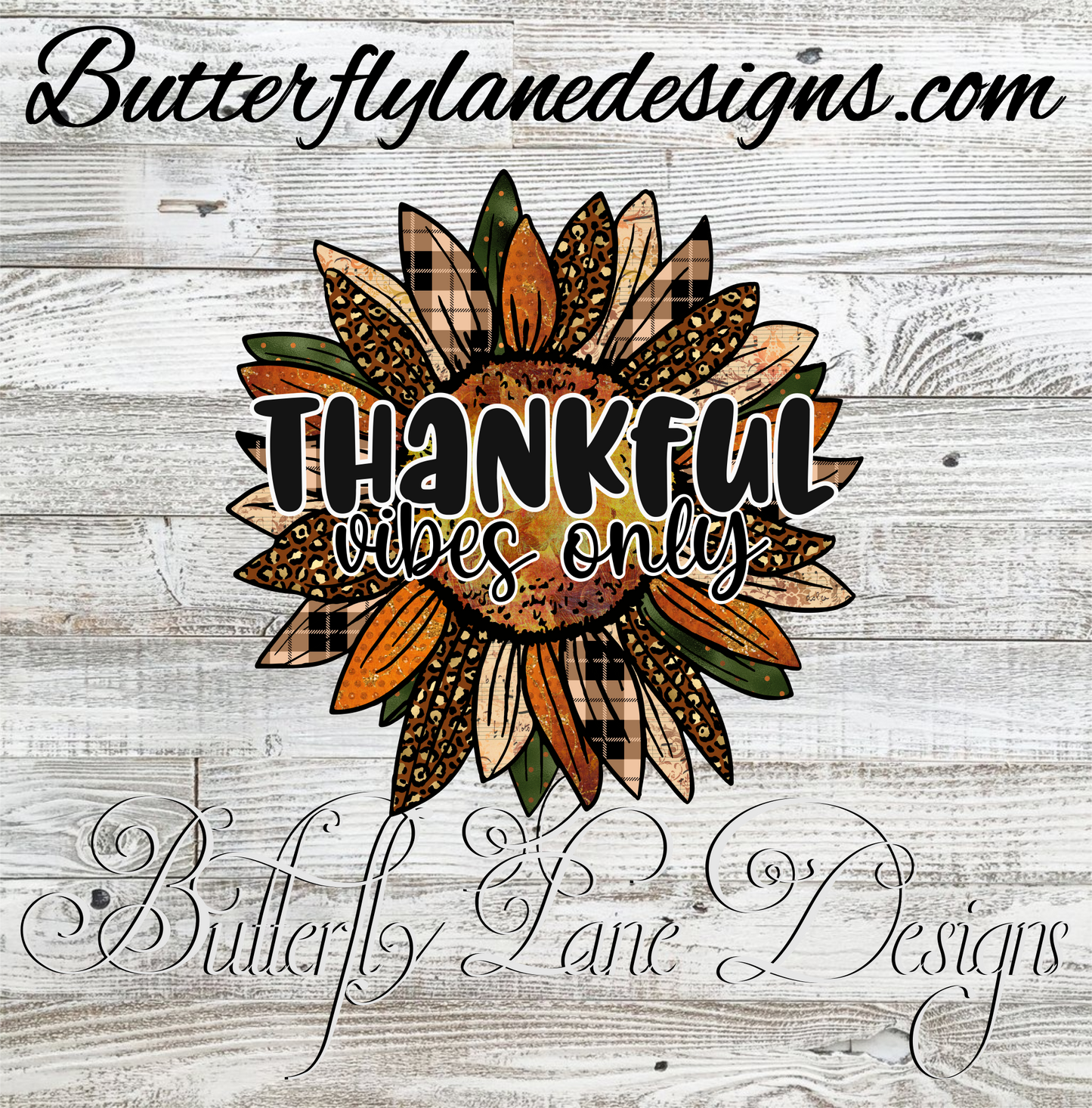 Thankful Vibes Sunflower :: Clear Cast Decal