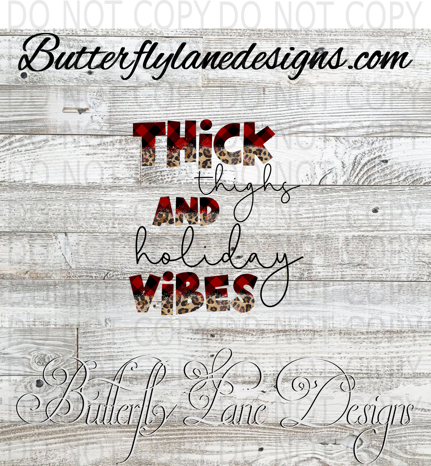 Thick thighs-holiday vibes : Clear Decal :: VC Decal