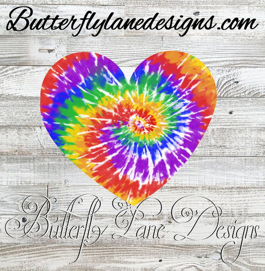 Tie-dye Heart 1 :: Clear Decal or VC Decal