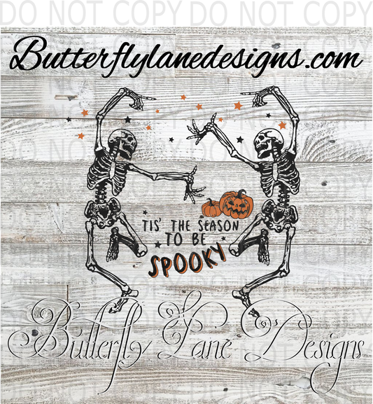 Tis the season to be spooky Skelly dances- :: Clear Decal :: VC Decal