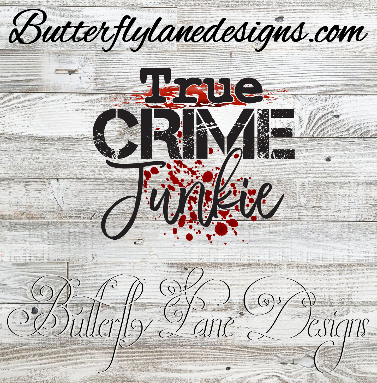 True Crime Junkie :: Clear Cast Decal