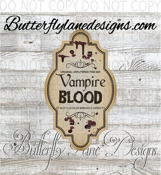 Vampire Blook label :: Clear Decal :: VC Decal
